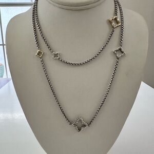 COPY - 💯 Authentic David Yurman 36” Quatrefoil necklace 18k & 925